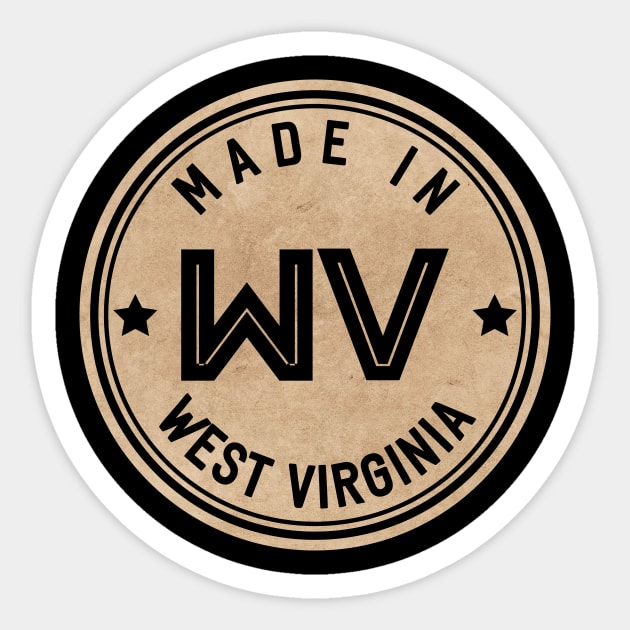 Made In West Virginia WV State USA Sticker by Pixel On Fire